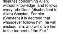 he makes ppl argue - know your enemy shaytaan - 18/19